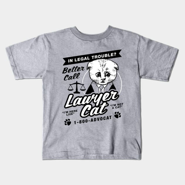 Lawyer Cat Kids T-Shirt by dumbshirts